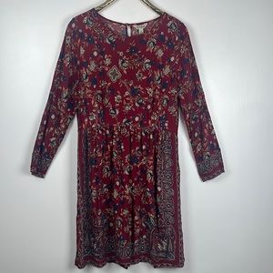 Lucky Brand| Paisley Hippie Boho Peasant Dress
